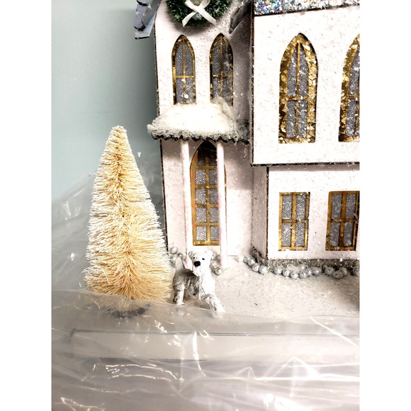 Holiday Village House Cody Foster Large 11" Putz Blue Mill Dog Sisal Trees - Picture 9 of 12